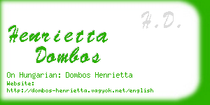 henrietta dombos business card